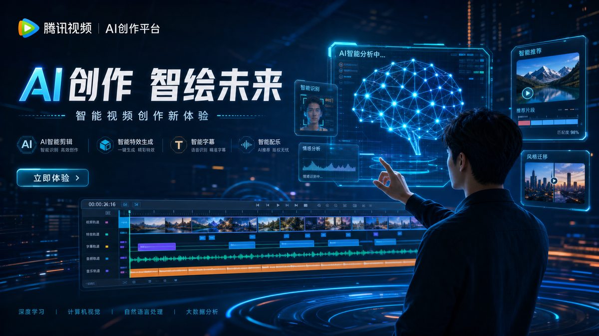 搜同网 AI视频剪辑与智能创作界面展示